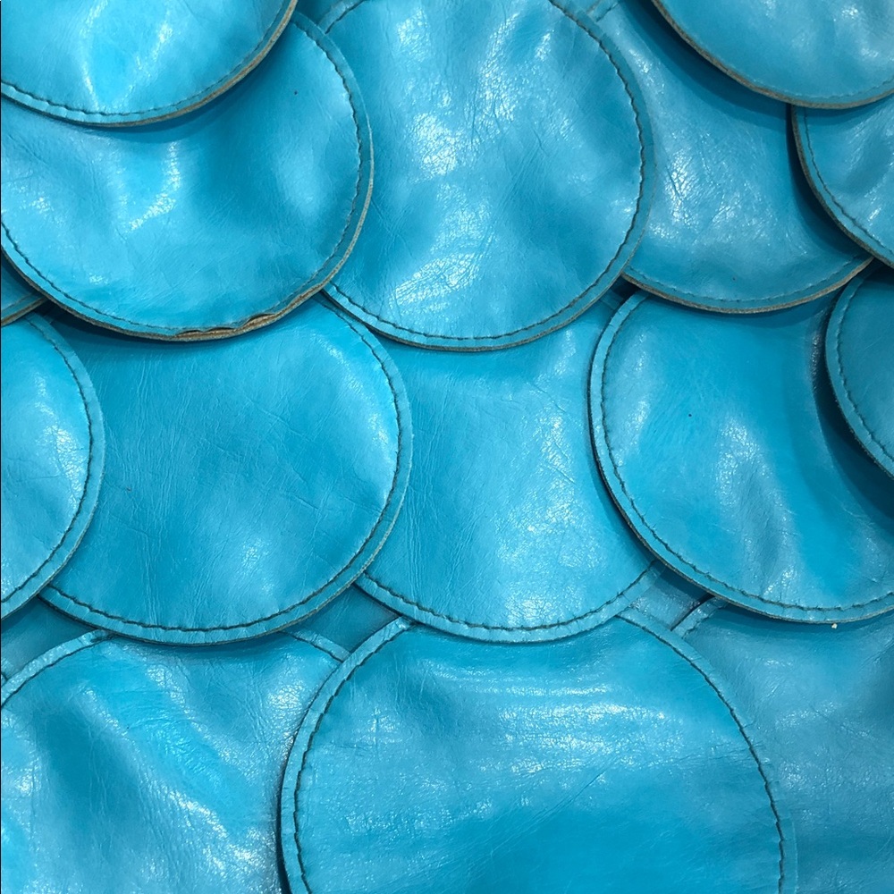Blue Leather Women's Bag - Picture 3 of 10